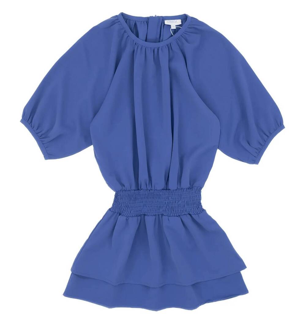 NEW PLEAT kid's rory dress in cobalt